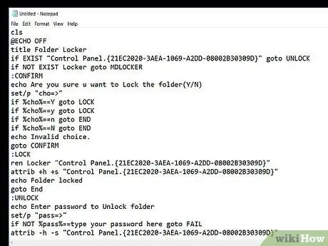 Lock a Folder Using a Batch File Step 2