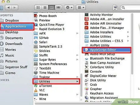 Naredite program v AppleScript 1. korak