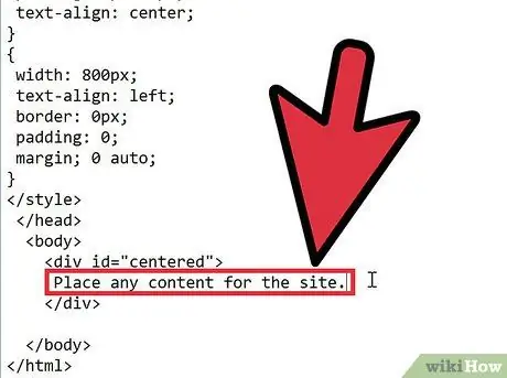 Center Web Page Content Using CSS Step 5