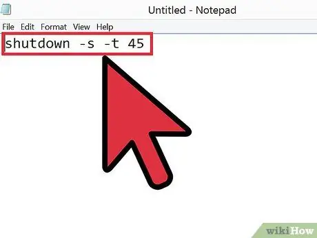 Opriți computerul utilizând Notepad Pasul 2