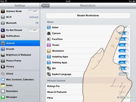 Blokirajte web stranice na iPad -u Korak 5