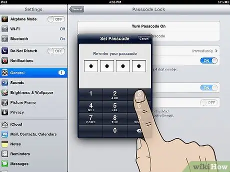 დააყენეთ პაროლის კოდი iPad– ზე ნაბიჯი 4