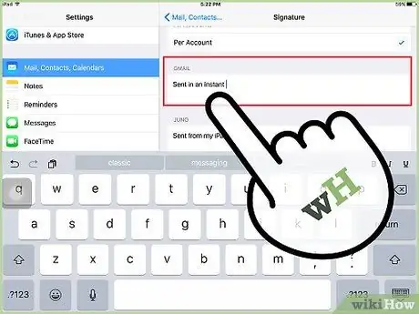 Изменение подписи электронной почты на iPad Шаг 6