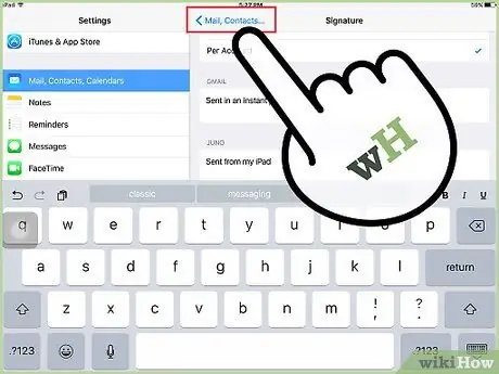 Schimbați semnătura de e-mail pe un iPad Pasul 7