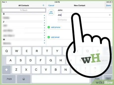 Προσθήκη επαφών σε iPad Βήμα 3