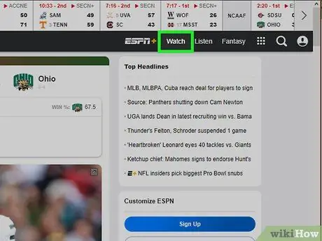 Sledujte ESPN Online Krok 2