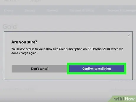 Cancel Xbox Live Step 8