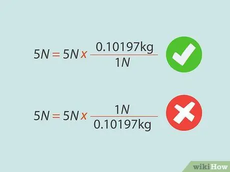 Konvertieren Sie Newton in Kilogramm Schritt 02