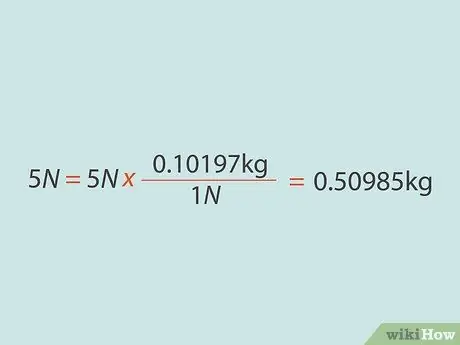 03 veiksmas konvertuokite niutonus į kilogramus