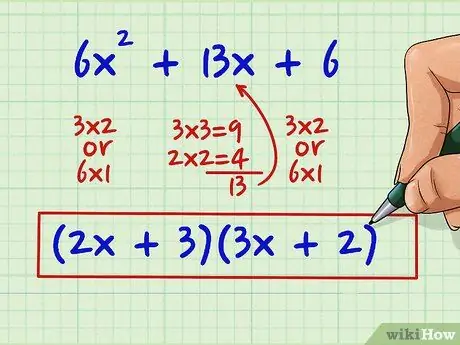 Factoriser les polynômes du deuxième degré (équations quadratiques) Étape 2