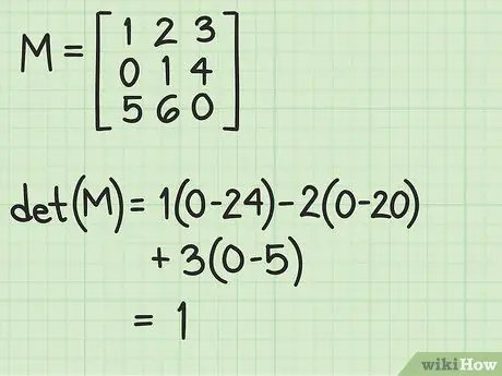 Nájdite inverziu matice 3x3, krok 1