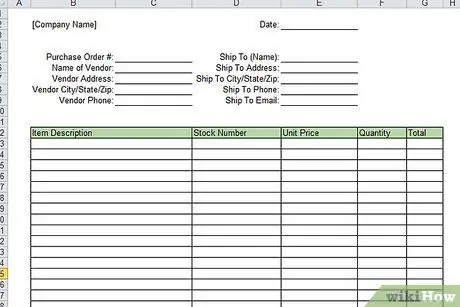 Write a Purchase Order Step 2