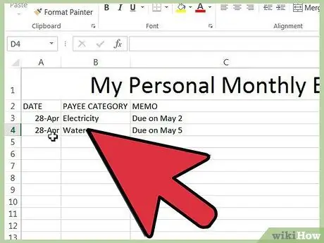 Microsoft Excel में अपने बिलों को ट्रैक करें चरण 10