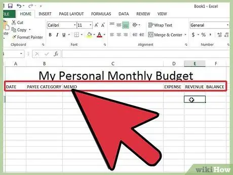 Jejaki Bil anda dalam Microsoft Excel Langkah 7