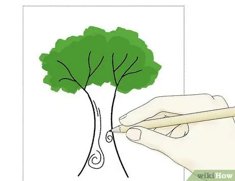 Agregue remolinos para que el árbol parezca de madera Paso 4