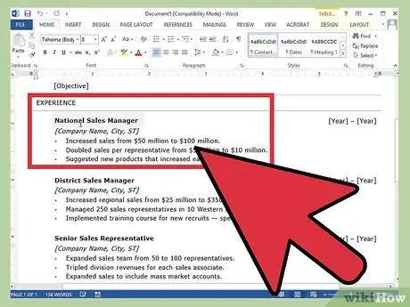 Izradite životopis u programu Microsoft Word 16. korak