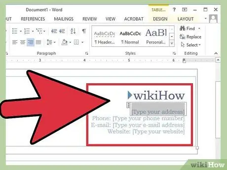 Vytvořte životopis v aplikaci Microsoft Word, krok 4