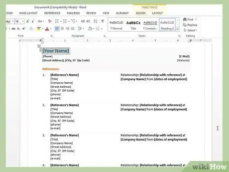 Krijoni një CV në Microsoft Word Hapi 8