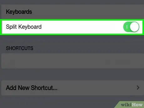 Aktivera och inaktivera iPad Split Keyboard i iOS Steg 4