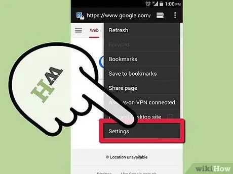 Configureu la pàgina d'inici del navegador Android Pas 3