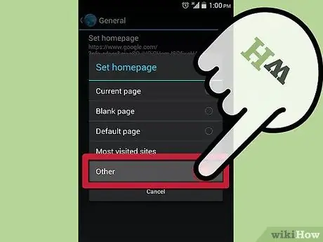 Tetapkan Halaman Utama Penyemak Imbas Android Langkah 6