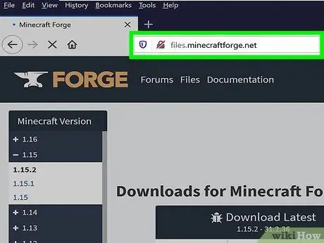 Instalējiet Minecraft Forge 2. darbību