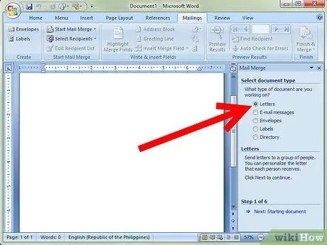 Mail Merge in Microsoft Word Step 2