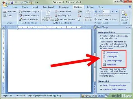 Mail Merge in Microsoft Word Step 5