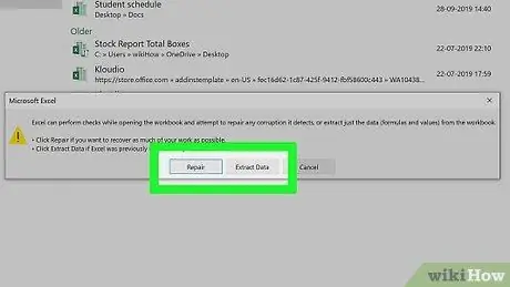 Recover a Corrupt Excel File Step 8