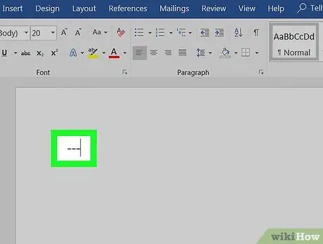 Voeg 'n reël in Word Stap 19 in