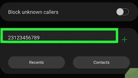 Blokker et nummer på Android Trinn 5