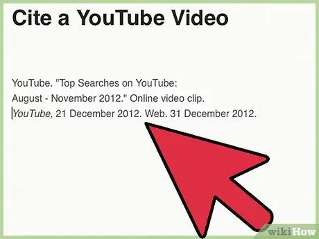 Citar un video de YouTube Paso 12