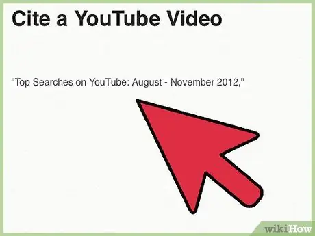 Cite um vídeo do YouTube, Etapa 13