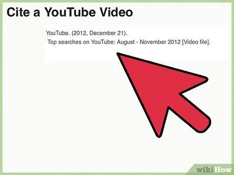 Cite um vídeo do YouTube, etapa 4