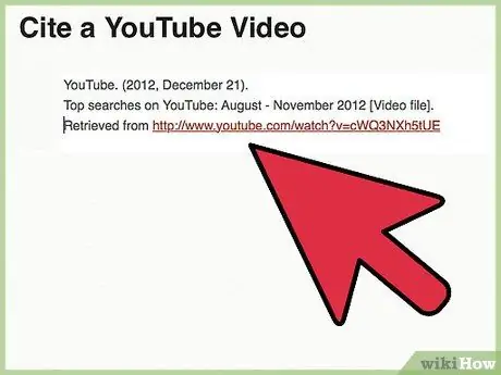 Процитируйте видео с YouTube. Шаг 5