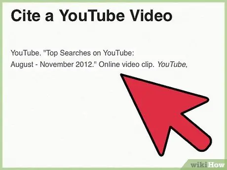 Cite a YouTube Video Step 9