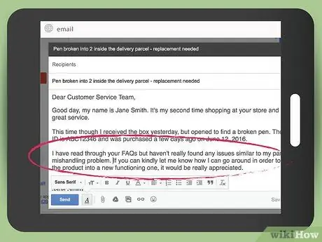 Skriv en e -mail til kundeservice Trin 19