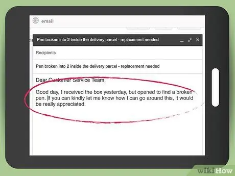 Skriv en e -mail til kundeservice Trin 9