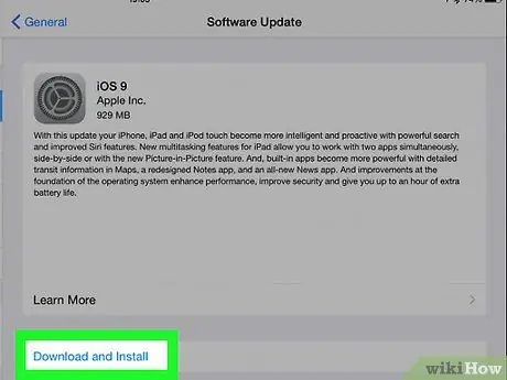 Përditësoni Softuerin iOS në një iPad Hapi 9