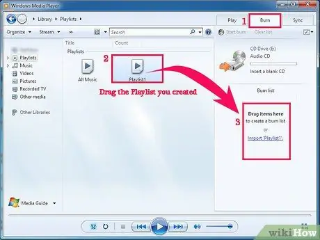 Burn Songs on to a CD Step 6