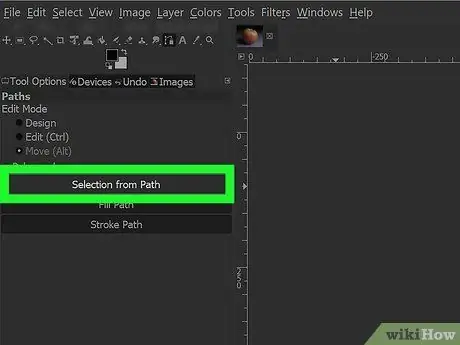 GIMP पाथ्स टूल स्टेप 6 का उपयोग करके बैकग्राउंड को हटा दें