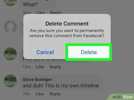 Изтриване на коментар във Facebook Стъпка 12