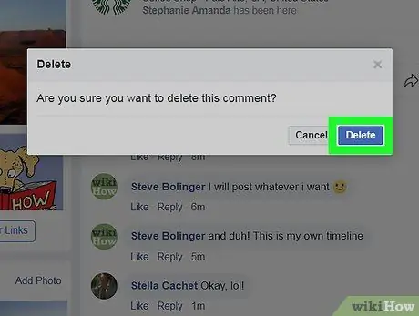 Изтриване на коментар във Facebook Стъпка 6