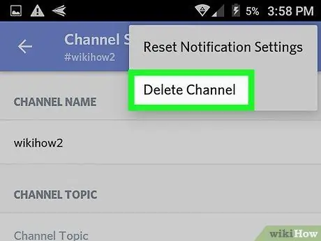 Deնջել Discord Channel- ը Android- ում Քայլ 8