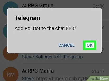 Créer un sondage sur Telegram sur Android Étape 12