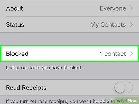 Desbloqueja els contactes al WhatsApp Pas 5