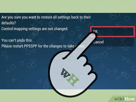 Khôi phục cài đặt mặc định trên PPSSPP Bước 6