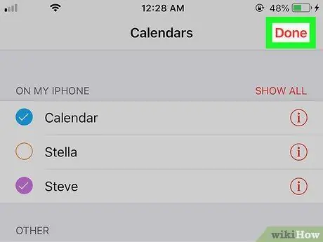 Eliminar calendaris a l'iPhone Pas 5