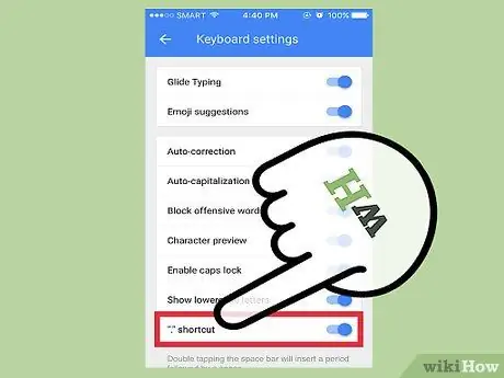 Uređivanje postavki tipkovnice Gboard 11. korak