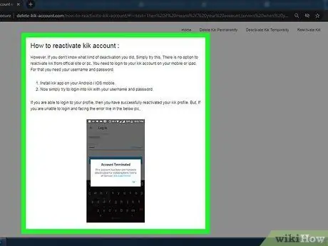 Désactiver un compte Kik Étape 3